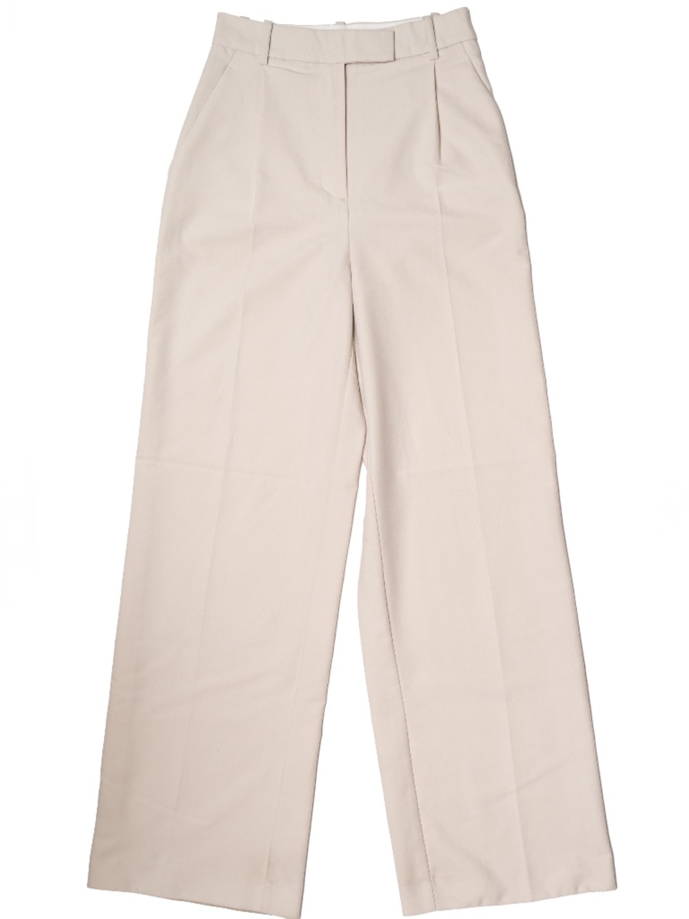Zara PLEATED TROUSERS Straigth Leg Pants Cream size XS